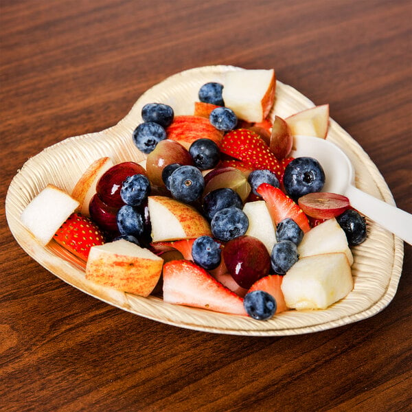 Heart-shaped eco-friendly palm leaf plate