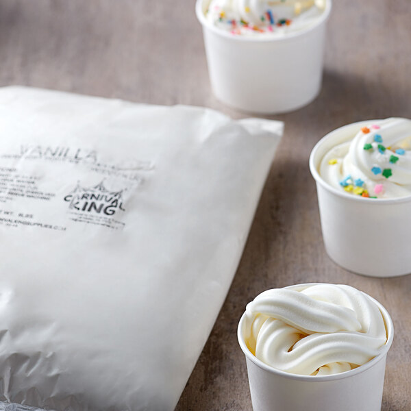 Carnival King 6 Lb Non Dairy Vanilla Soft Serve Ice Cream Mix 6