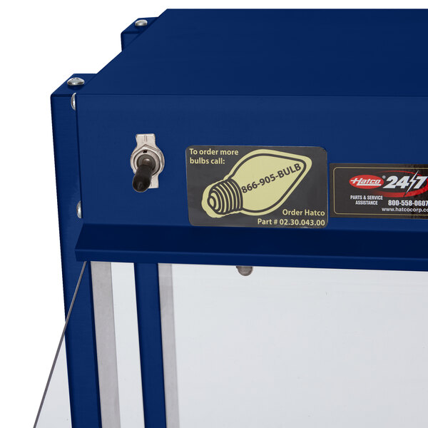 A navy blue Hatco countertop buffet warmer.