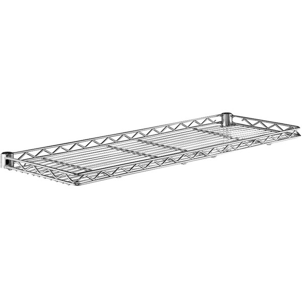 A Metro chrome cantilever shelf for a Metro wire rack.