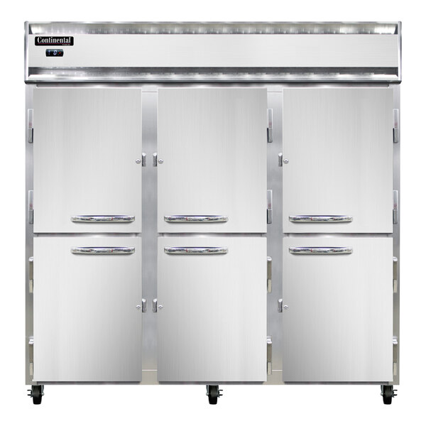 Continental Refrigerator 3FNHD 78" Solid Half Door Reach-In Freezer