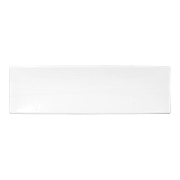 A white rectangular melamine tray.