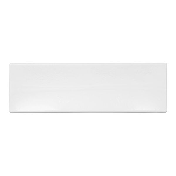 A white rectangular melamine tray.