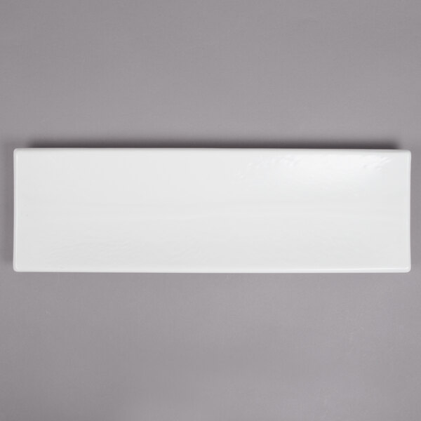 A white rectangular Tablecraft melamine tray.