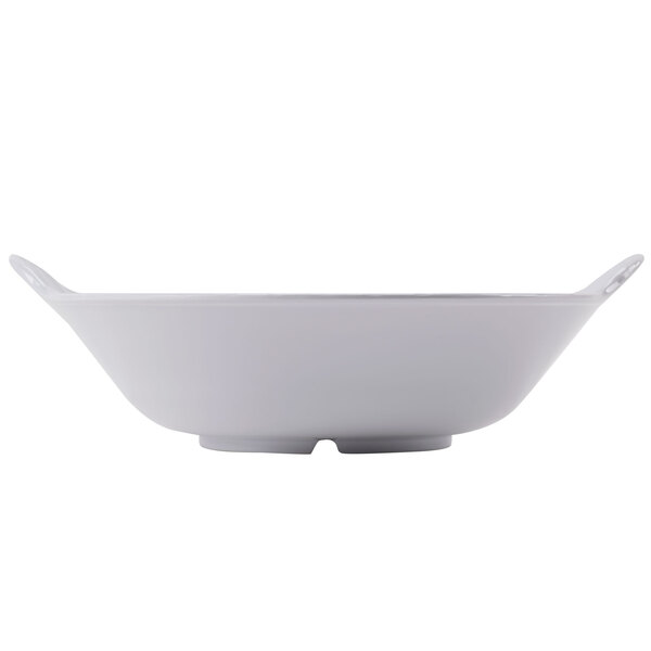 A white rectangular GET Soho bowl with handles.