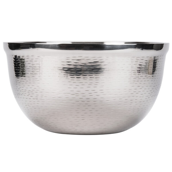 A Tablecraft stainless steel Remington serving bowl with a handle.