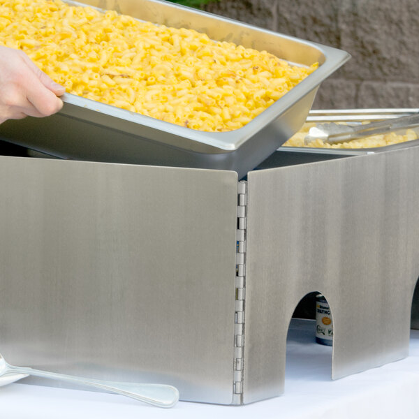 Tablecraft Caterware Cw602brs 2 Well Collapsible 16 Gauge Brushed Stainless Steel Chafer Frame 25 Image Preview