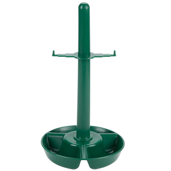 a green pole with a green handle