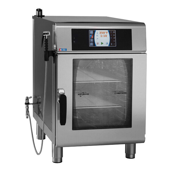 An Alto-Shaam Combitherm CT Express electric combi oven with a glass door and digital display.