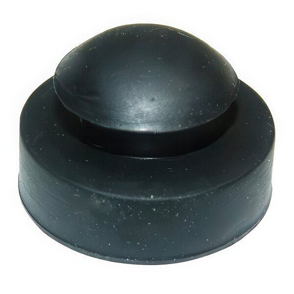 A black round rubber foot with a round cap.