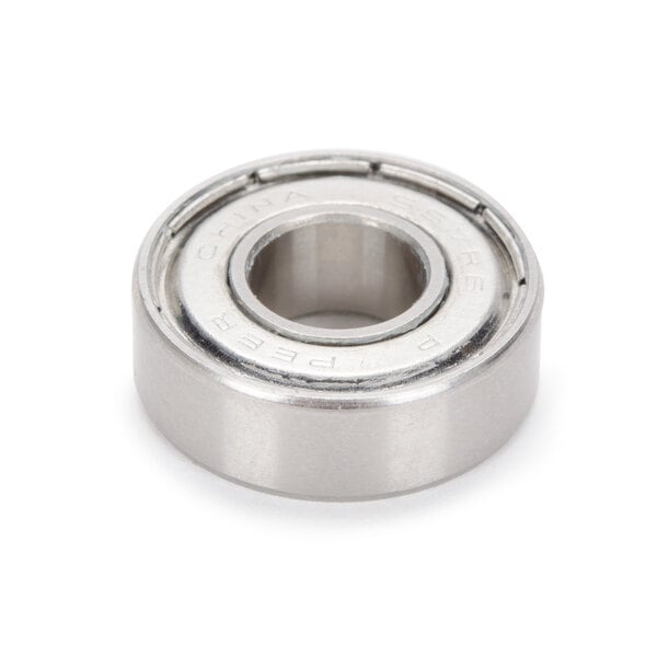 A close-up of a stainless steel Waring ball bearing.