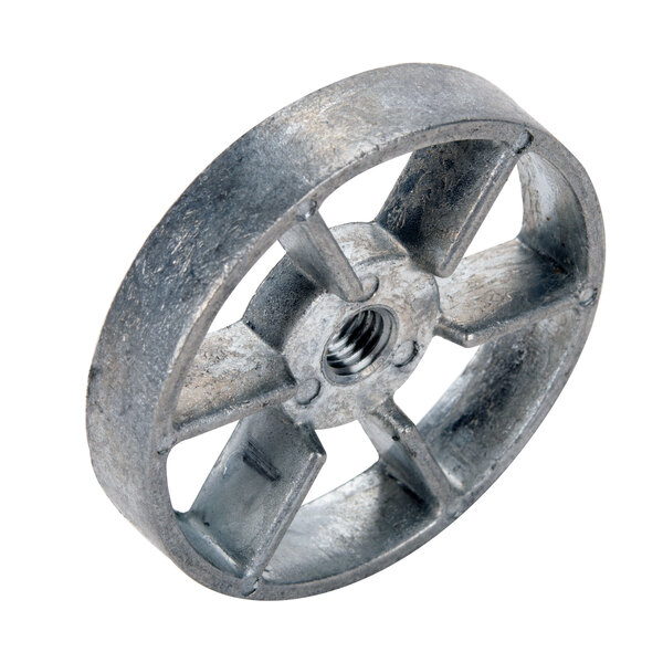 A metal wheel with a nut, the Waring 014014 drive coupling.