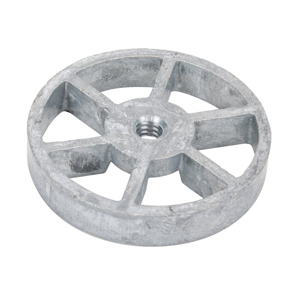 A metal Waring drive coupling with a nut on it.