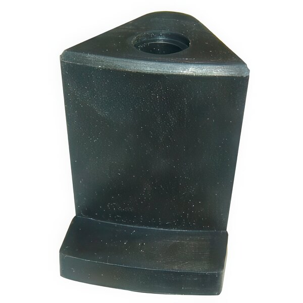 A black rectangular pad with a hole in the center.