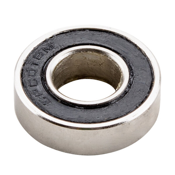 A black and silver Nemco CanPro bottom cutter bearing with a hole in it.