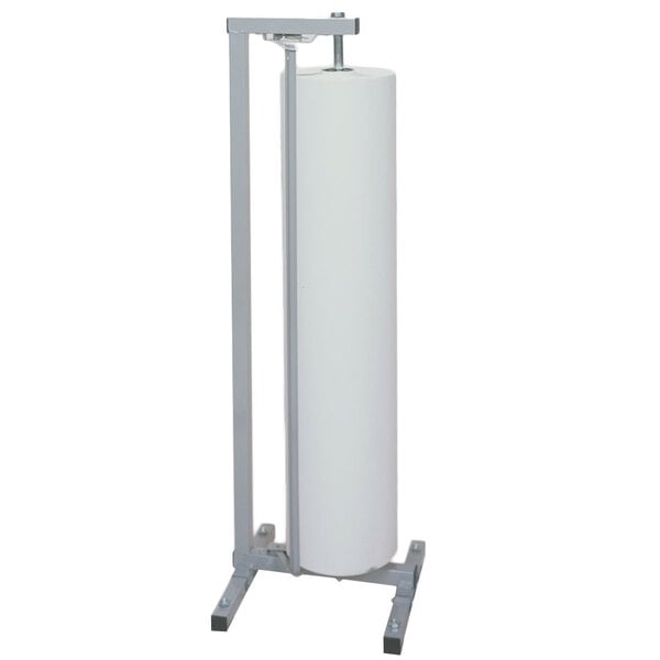 A white rectangular paper roll on a Bulman vertical rack.