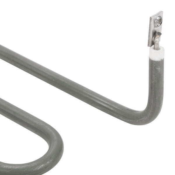 A gray metal Avantco bottom heating element with a metal strip and a screw.