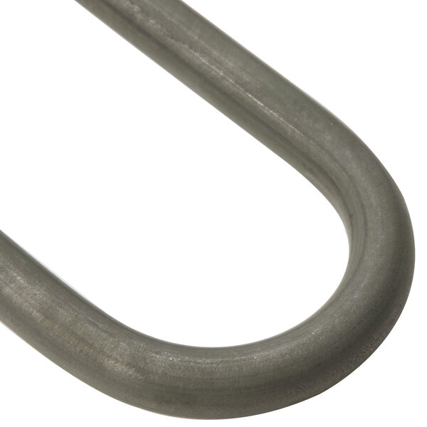 A close-up of a grey metal pipe.