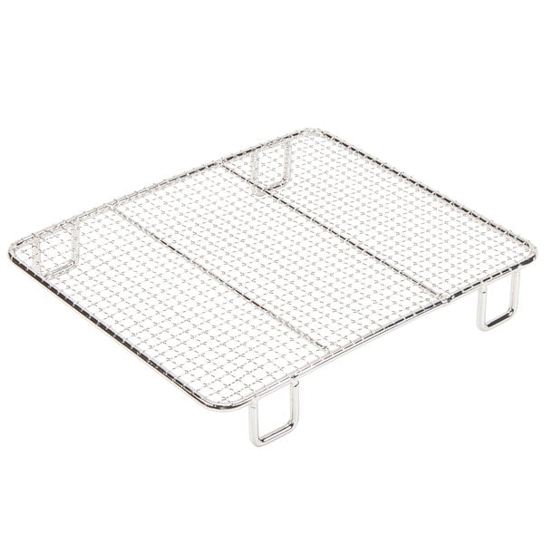 A metal wire rack with handles for the Avantco countertop fryer.