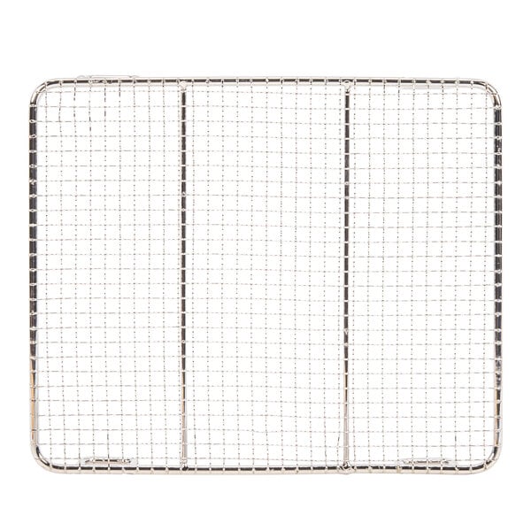 A metal grid with four sections for Avantco countertop fryers.