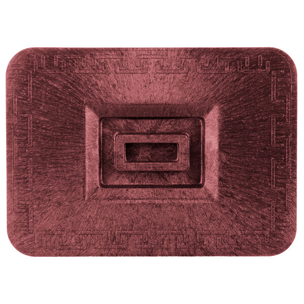 A red rectangular HS Inc. multi-purpose container with a square design on the lid.