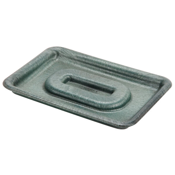 A green plastic HS Inc. jalapeno tamale server tray.
