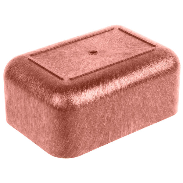 A red metal HS Inc. multi-purpose container with a lid.