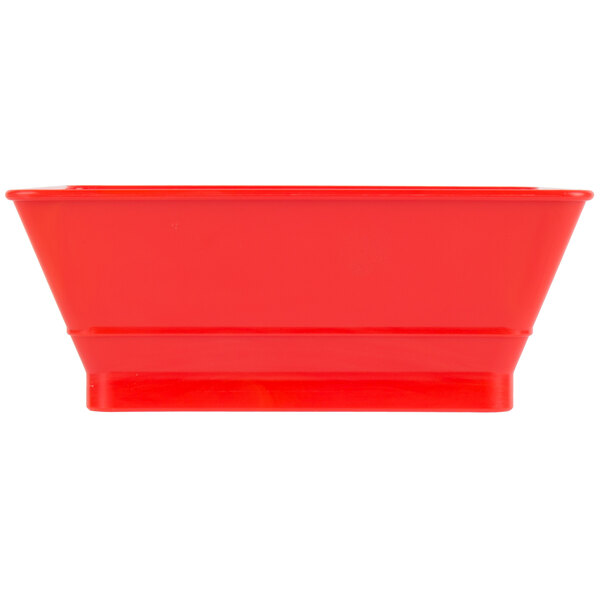 A red rectangular object with a white background.