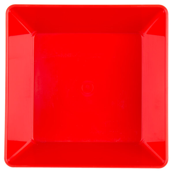 A red rectangular object with a white border.