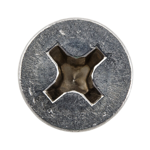 A close-up of a Nemco 3/4" metal screw with a cross in the middle.