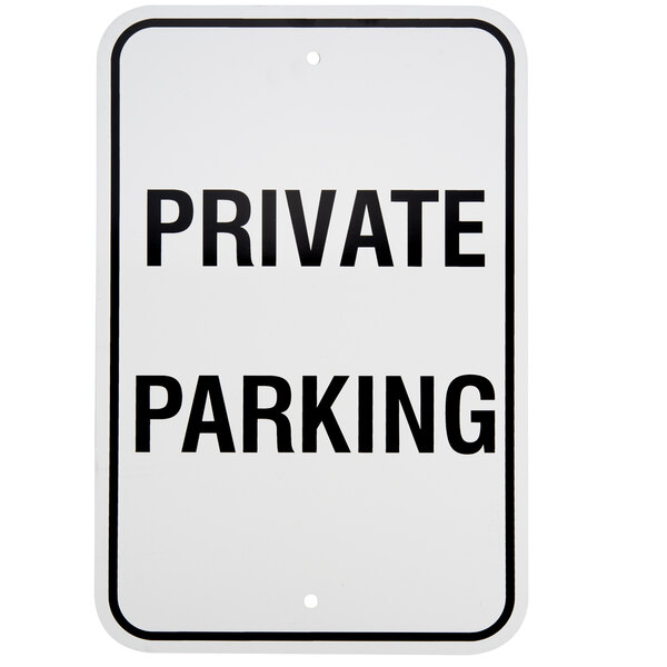 Private Parking Sign Private Parking Aluminum Composite Sign 12" x 18"