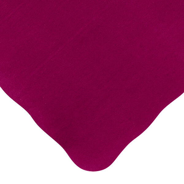 Choice 10" x 14" Burgundy Colored Paper Placemat with Scalloped Edge