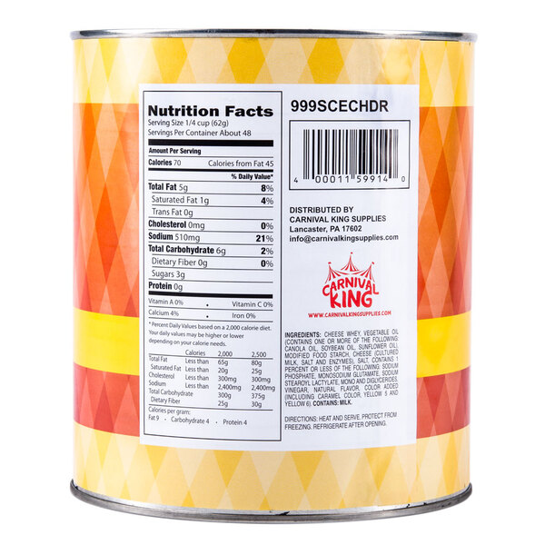 Carnival King 10 Can Cheddar Cheese Sauce 6/Case