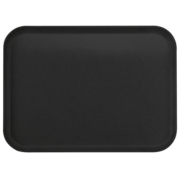 A black rectangular Carlisle Glasteel tray with a white border.
