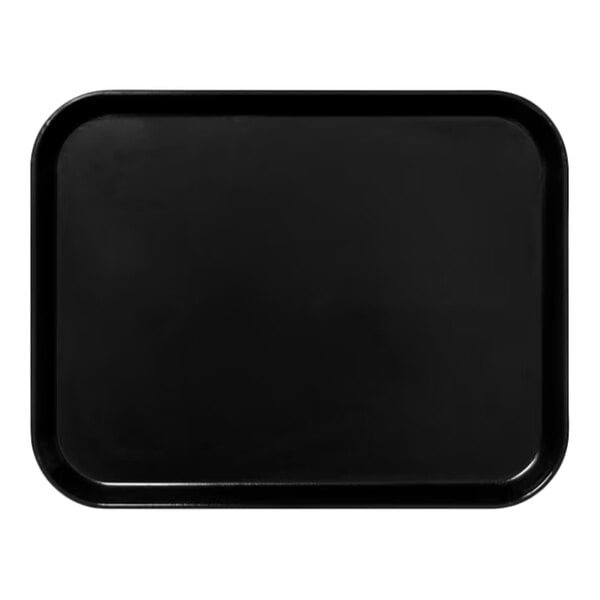 A rectangular black fiberglass tray with rounded corners.