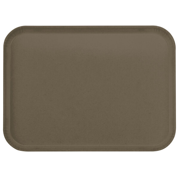 A brown tray on a table.