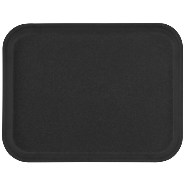 A black rectangular tray with a white border.