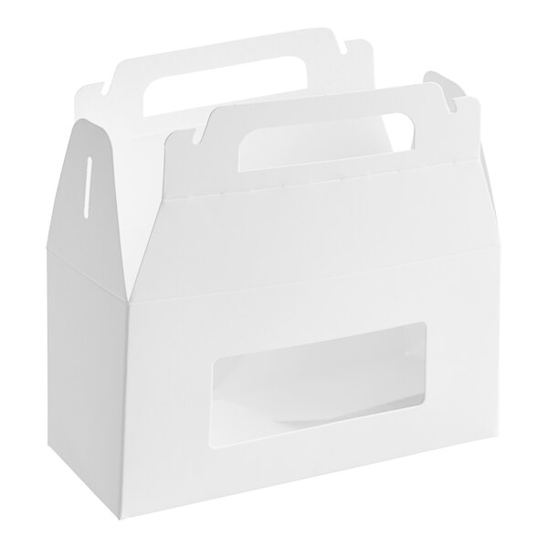 A white rectangular candy box with a window.