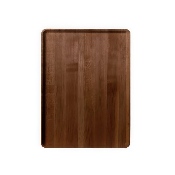 A Cambro wooden tray with a faux wood finish.