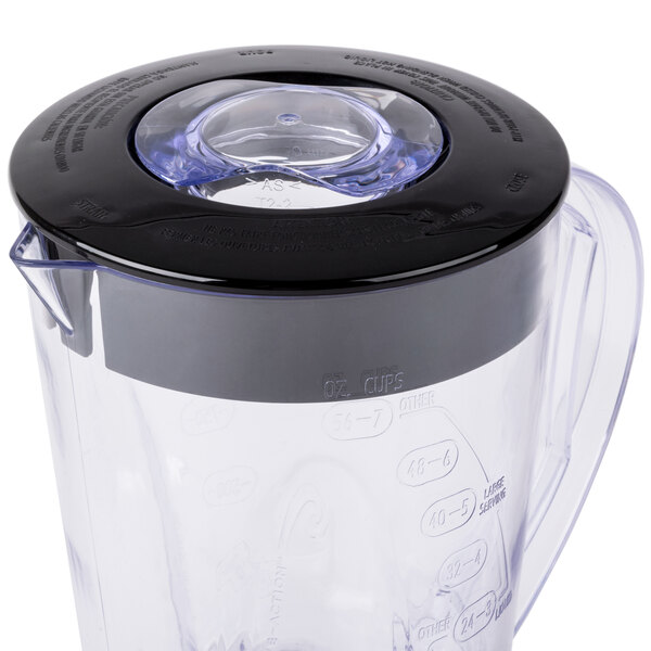 A Proctor Silex blender with a clear plastic pitcher and black base.