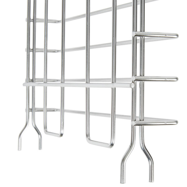 A Metro chrome tray slide with several metal bars.
