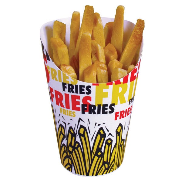 Solo GSP34 83013 4 Oz Paper French Fry Scoop Cup 1200 Case   2130 