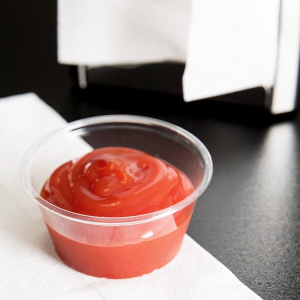 2 oz Compostable Portion Cups 100 Pack Disposable Souffle Cup Biodegradable Leak Proof Condiment Sauce Containers 