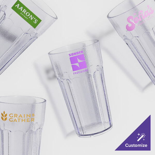 A close-up of a clear plastic Bahama tumbler.