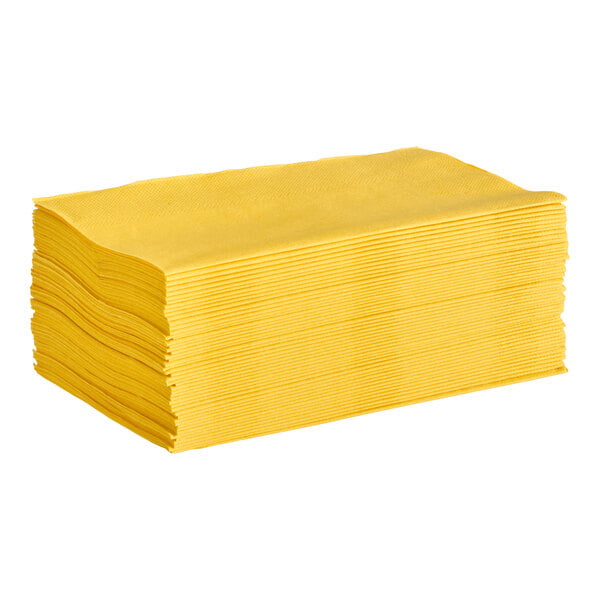 Choice 15" x 17" Sunny Yellow 2-Ply Paper Dinner Napkin - 100/Pack