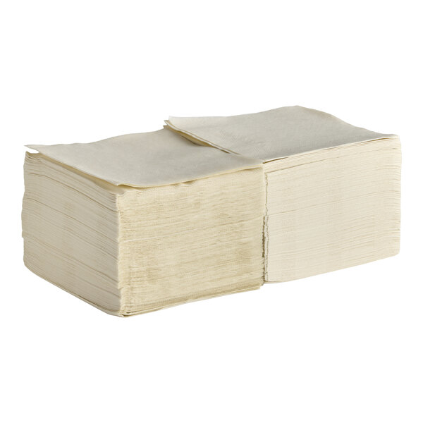 Choice Ecru / Ivory 2-Ply Customizable Beverage / Cocktail Napkin - 1,000/Case