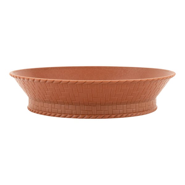 GET RB-892 9" Terracotta Round Plastic Fast Food Basket with Base - 12/Pack