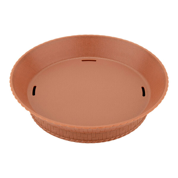 GET RB-892 9" Terracotta Round Plastic Fast Food Basket with Base - 12/Pack