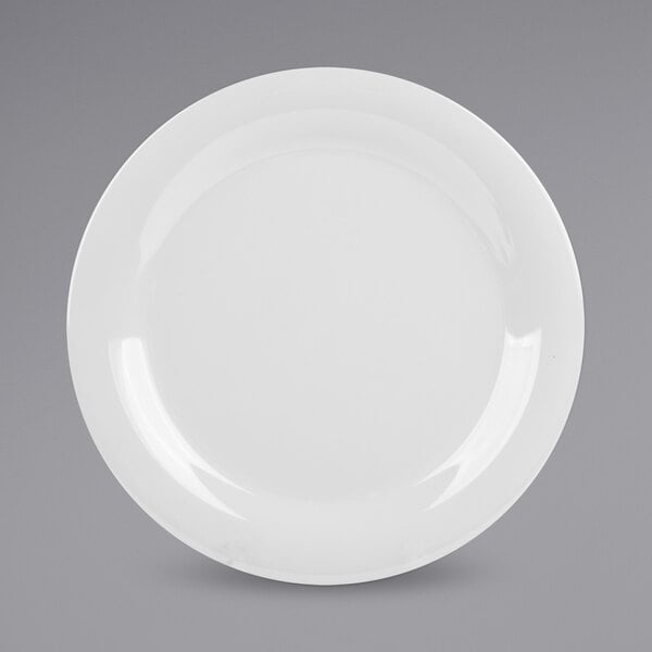 a white plate with a circular edge