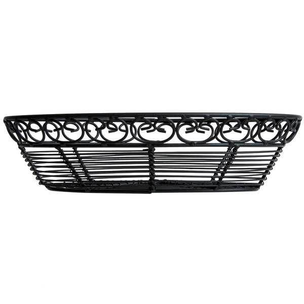 Tablecraft BK27409 Mediterranean Oval Black Metal Basket 9" x 6 1/4